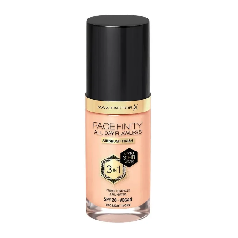 Max Factor Facefinity All Day Flawless 3 în 1 Fond de ten lichid C40 Light Ivory, 30ml — preț și oferte