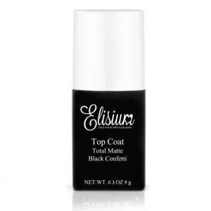 Elisium Matte Top pentru lacuri hibride Black Confetti, 9g