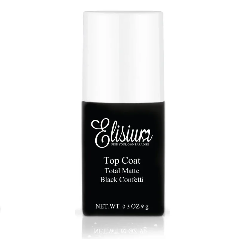 Elisium Matte Top pentru lacuri hibride Black Confetti, 9g — preț și oferte