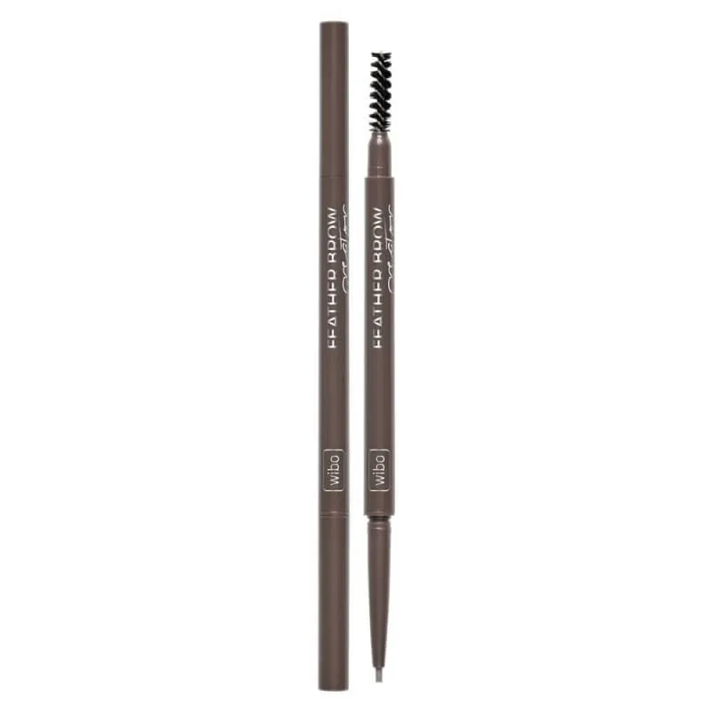 Creion pentru sprâncene Wibo Feather Brow Creator cu perie maro moale — preț și oferte