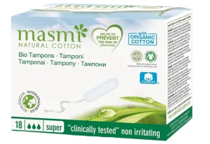 MasMI, Bumbac natural, Super, Tampoane igienice, 18 bucăți