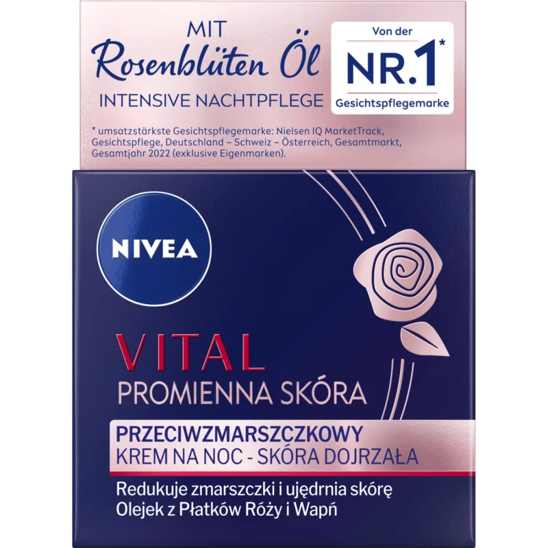 Nivea Vital Radiant Skin, cremă de noapte antirid, piele matură, 50 ml — preț și oferte