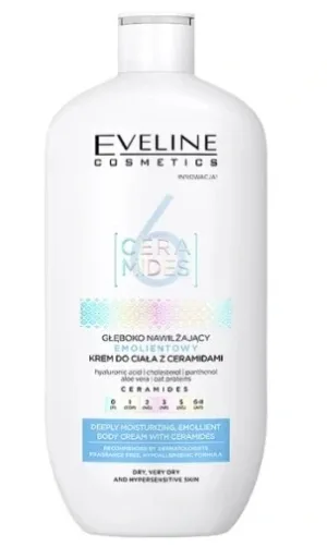 Eveline 6 Ceramides Cremă de corp emolientă cu hidratare profundă, 350 ml