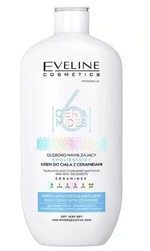 Eveline 6 Ceramides Cremă de corp emolientă cu hidratare profundă, 350 ml — preț și oferte
