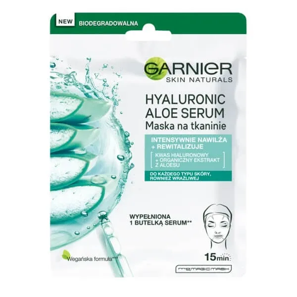Mască Garnier cu acid hialuronic și extract organic de aloe vera, 28g — preț și oferte