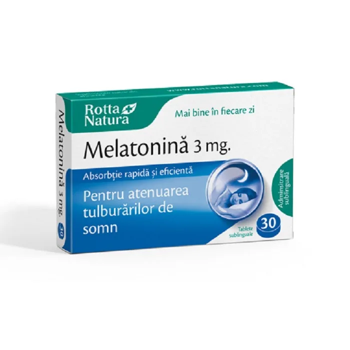 Melatonina sublinguala 3mg x 30cp (RottaNat) ROTTA NATURA — preț și oferte