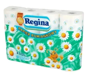 Regina, hârtie igienică cu mușețel, 12 role