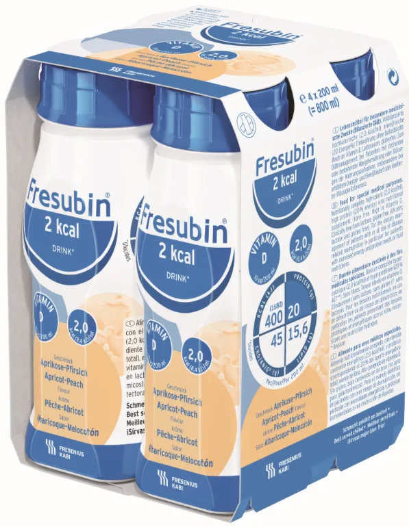Fresubin 2kcal Drink cu Fibre, Caise cu Piersici, 4 x 200 ml, Fresenius Kabi Fresenius Kabi Germania — preț și oferte