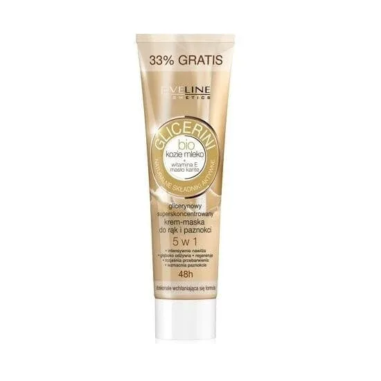 Eveline Cosmetics Glicerini BIO Lapte de capră 5in1 Cremă-mască pentru piele și unghii, 100g — preț și oferte