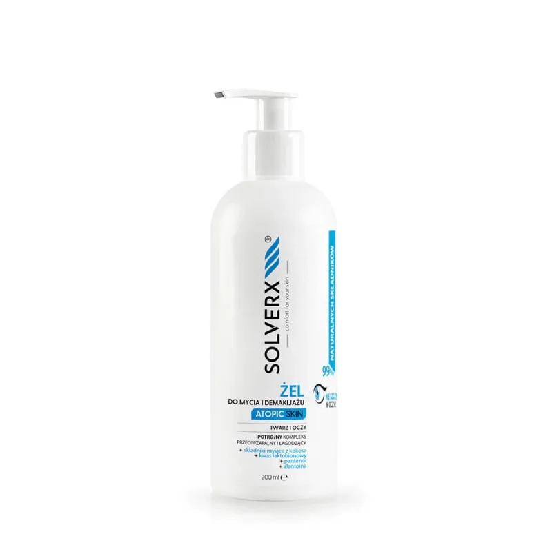 Solverx Atopic Skin el pentru curățare și demakijau, 200ml — preț și oferte