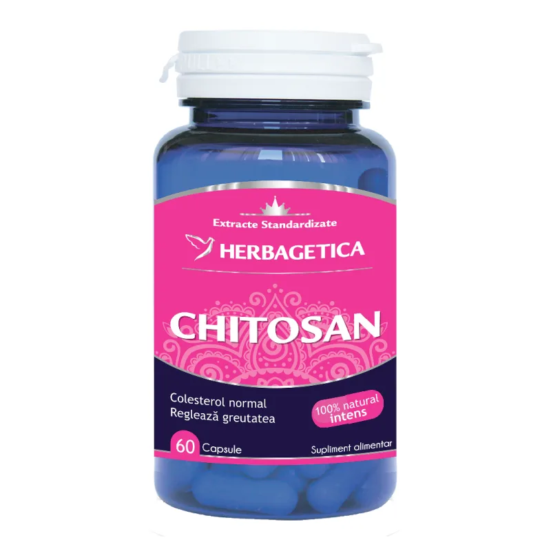 Chitosan, 60 capsule, Herbagetica — preț și oferte