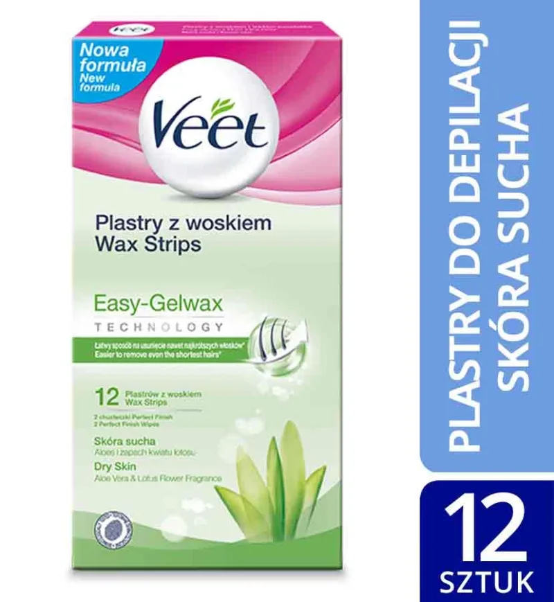 Bandă adezivă Veet pentru ceară pentru piele uscată, 12 buc — preț și oferte