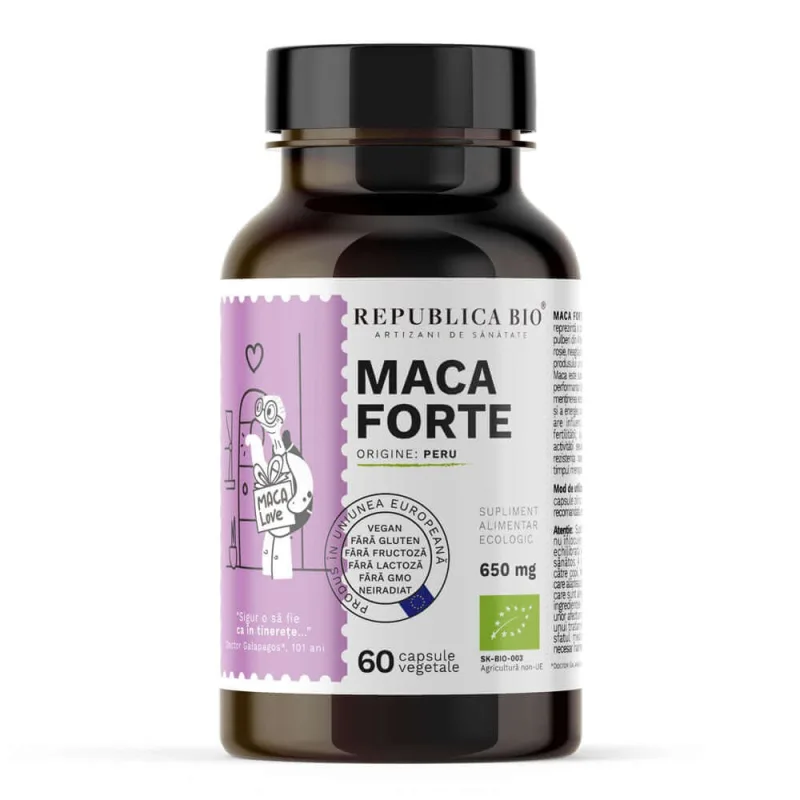 Maca forte ECO, 60 capsule, Republica Bio — preț și oferte