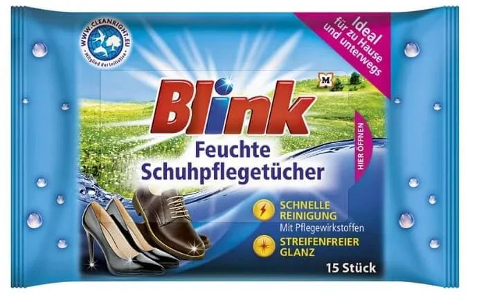 Blink, Șervețele umede pentru îngrijirea încălțămintei, 15 bucăți — preț și oferte
