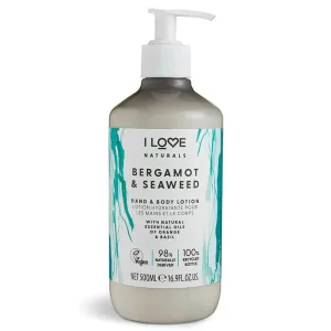 I Love Naturals Hand amp; Loțiune de corp Bergamot amp; Alge marine, 500ml