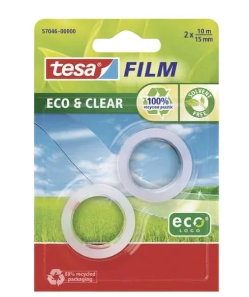Tesa, Eco amp; Clear, folie autoadezivă, 15mm, 2 bucăți — preț și oferte
