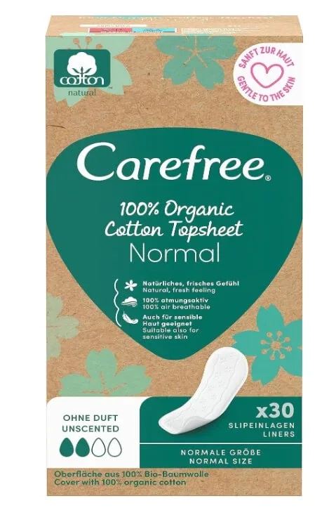 Tampoane sanitare Carefree 100% organice de bivol, 30 buc — preț și oferte
