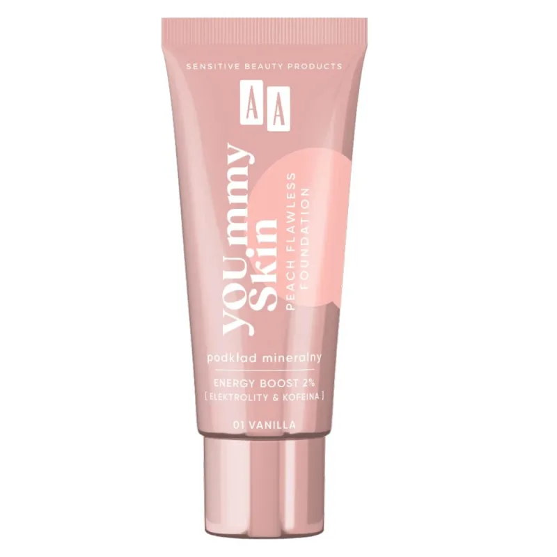 AA YOU.mmy Skin Peach Flawless Fond de ten mineral 01 Vanilie, 30ml — preț și oferte