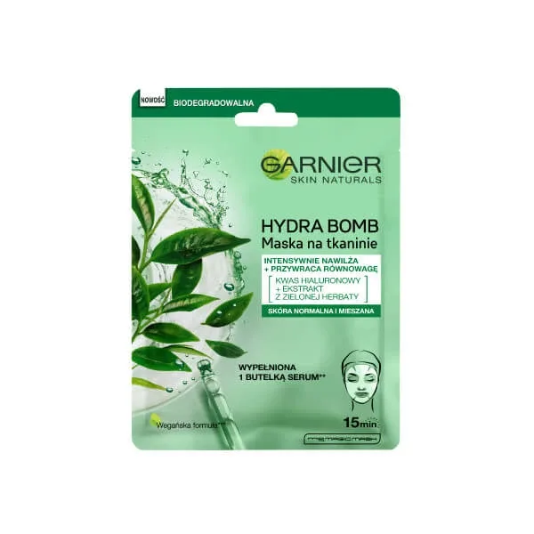 Mască Garnier Hydra Bomb cu extract de ceai verde și acid hialuronic, 28g — preț și oferte