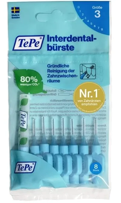 TePe, Periuțe de dinți originale 0.6mm blau, 8 buc. — preț și oferte