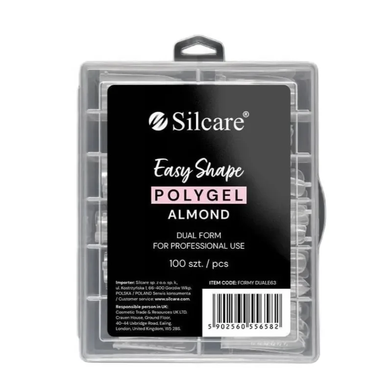 Silcare Easy Shape Polygel Clear Dual Almond matrițe acrilice, 100 bucăți — preț și oferte