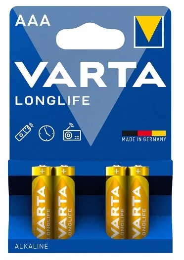 Varta, Longlife AAA LR03, Baterii, 4 bucăți — preț și oferte