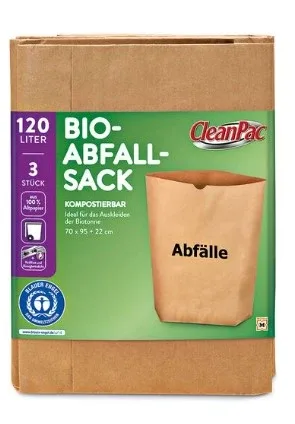 CleanPac, Sac pentru deșeuri organice, 120l, 3 bucăți