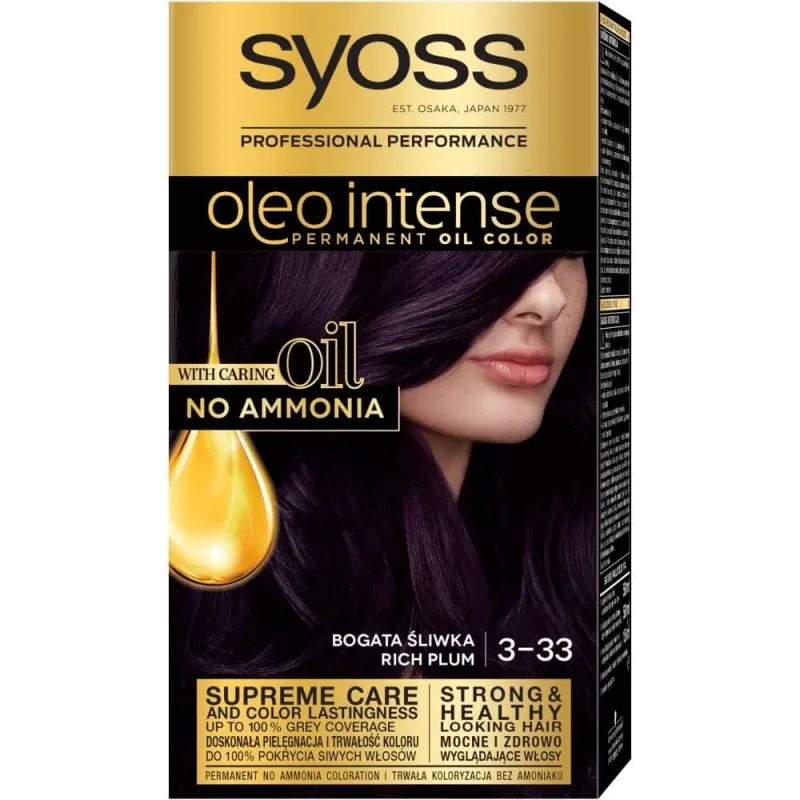 Syoss Oleo Intense Vopsea de păr de lungă durată cu uleiuri 3-33 Rich Livery — preț și oferte