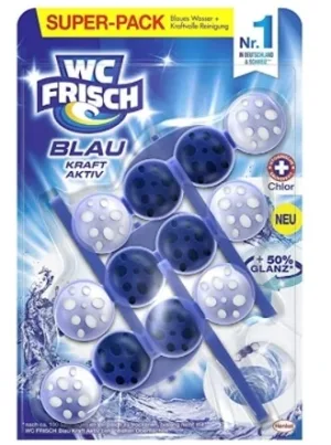 Wc Frisch, Kraft Aktiv, Blau, Suspensie pentru curățarea toaletei, 3 bucăți