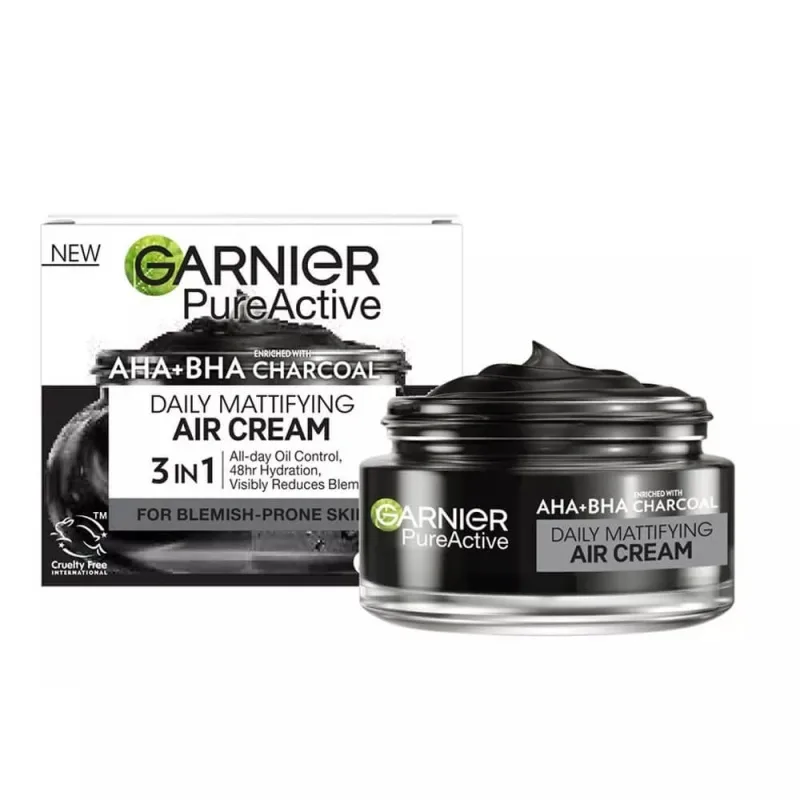 Garnier Pure Active Light Mattifying Cream AHA + BHA + Ulei, 50ml — preț și oferte