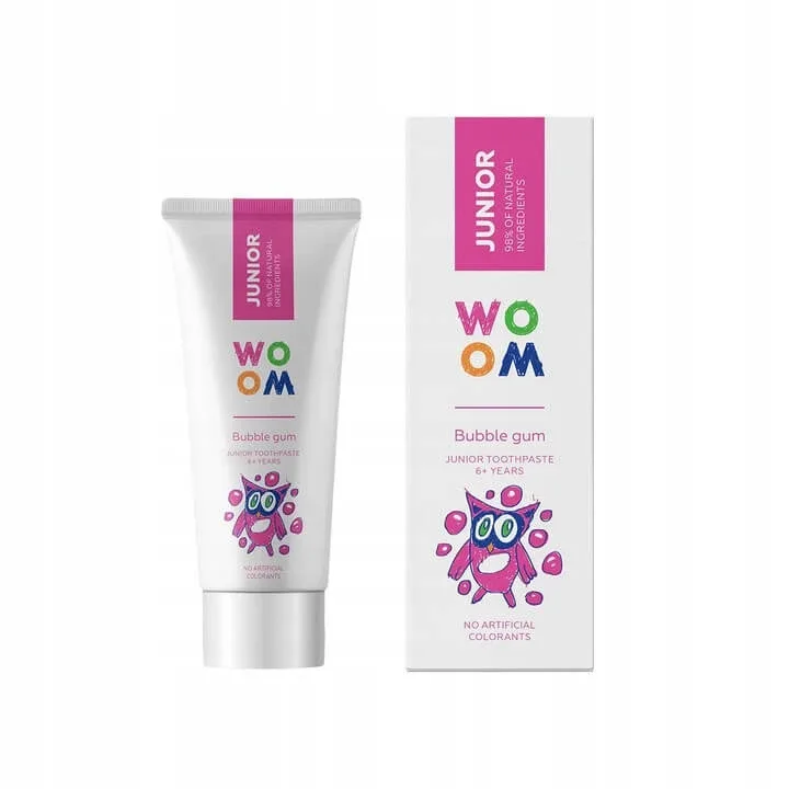 Woom Junior pastă de dinți naturală pentru copii 6+ ani Gumă de balon, 50ml — preț și oferte