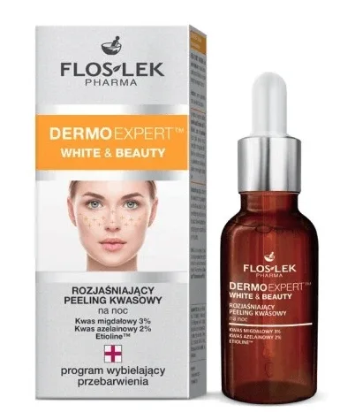 Flos-Lek Dermoexpert White amp; Beauty peeling acid de noapte luminos 30ml — preț și oferte