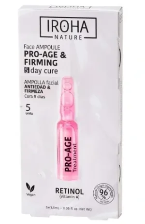 Iroha Nature Fiole faciale anti-îmbătrânire și fermitate cu Retinol, 5x1.5ml