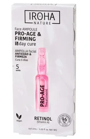 Iroha Nature Fiole faciale anti-îmbătrânire și fermitate cu Retinol, 5x1.5ml — preț și oferte