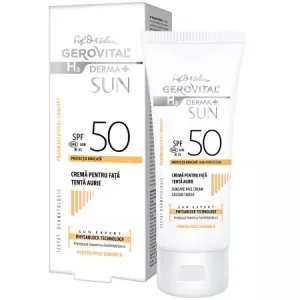 Crema pentru fata Gerovital H3 Derma+ SUN SPF 50, nuanta aurie , 50ml