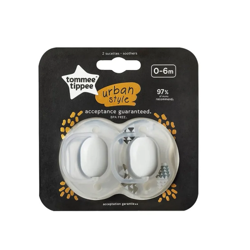 Tommee Tippee Urban suzetă 0-6m Neutru 2 bucăți — preț și oferte