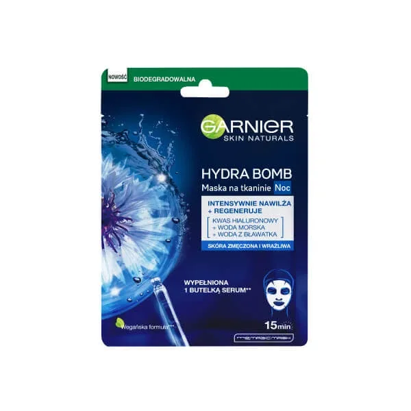 Garnier Hydra Bomb Regenerating Fabric Mască de noapte cu pepene roșu, 28g — preț și oferte