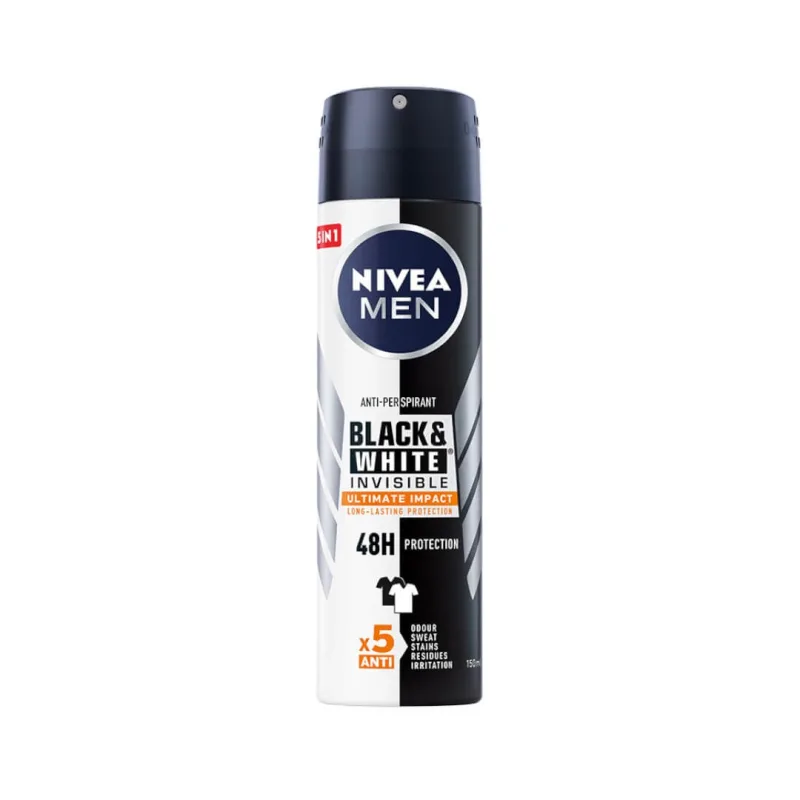 Nivea Men Black amp;White Invisible Ultimate Impact Spray antiperspirant, 150ml — preț și oferte