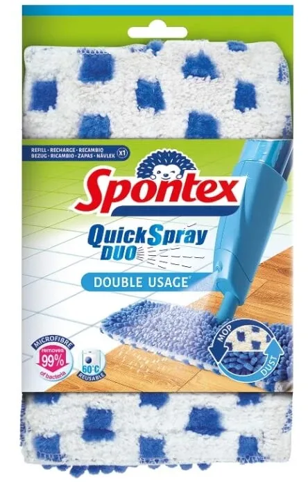 Spontex Quick Spray Duo Microfibre Mop Pad, 2 bucăți — preț și oferte