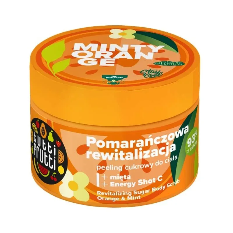 Farmona Tutti Frutti Exfoliant de corp revitalizant cu zahăr Pomaracza i Mita + Energy Shot C, 300g — preț și oferte