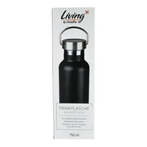 CleanPac, Sticlă din oțel inoxidabil, negru, 750ml