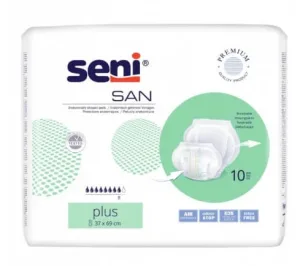Seni San Plus Scutece anatomice, 10 buc - Durată lungă de viață!