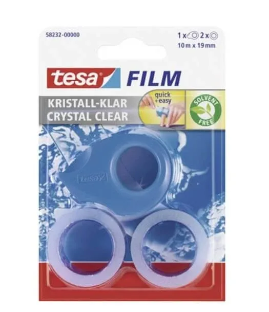 Tesa, Mini dispenser, culoare aleatorie + 2 ciucuri de 10 m x 19 mm, 1 set — preț și oferte