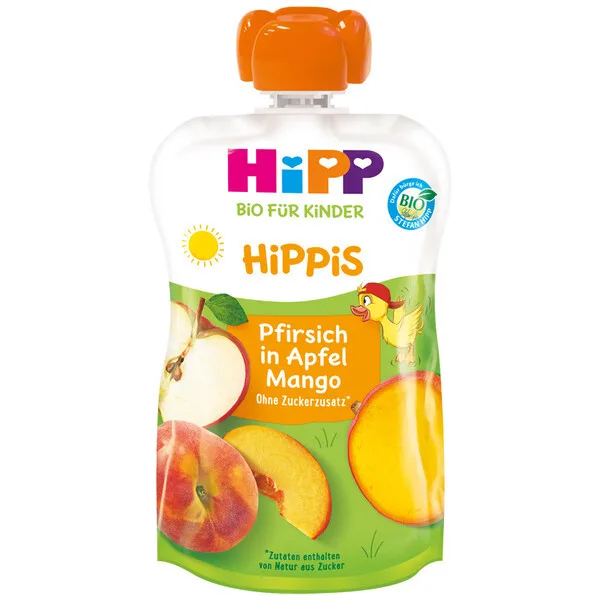 HIPPIS ECO piure fructe piersica, mar, mango x100g — preț și oferte