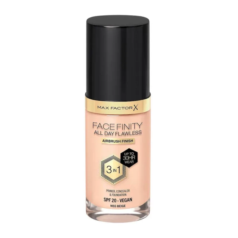 Max Factor Facefinity All Day Flawless 3-in-1 Fond de ten lichid N55 Beige, 30ml — preț și oferte