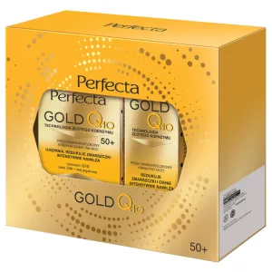 Set Perfecta Gold Q10 50+, cremă antirid, 50 ml + cremă pentru ochi și pleoape, 15 ml