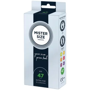 Mister Size, prezervative umezite, netede, 47 mm, 10 bucăți