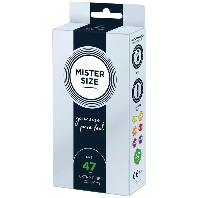 Mister Size, prezervative umezite, netede, 47 mm, 10 bucăți — preț și oferte