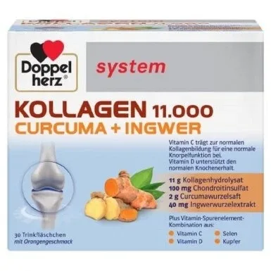 Doppelherz System Kollagen 11000 + Curcuma + Ghimbir, 30 unidoze — preț și oferte