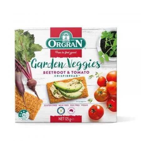 Paine uscata din sfecla si rosii Garden Veggies, 125 g, Orgran — preț și oferte